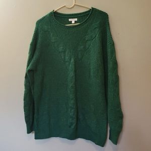 LC Lauren Conrad Emerald Green Thick Knit Sweater Size Large